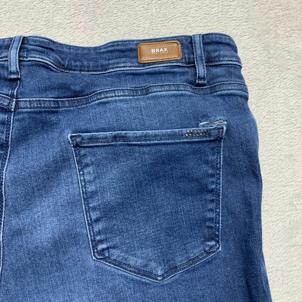 Brax Feel Good Blue Planet Mary Stretch Dark Wash Blue Jeans Womens 34 x 31 - Picture 3 of 8